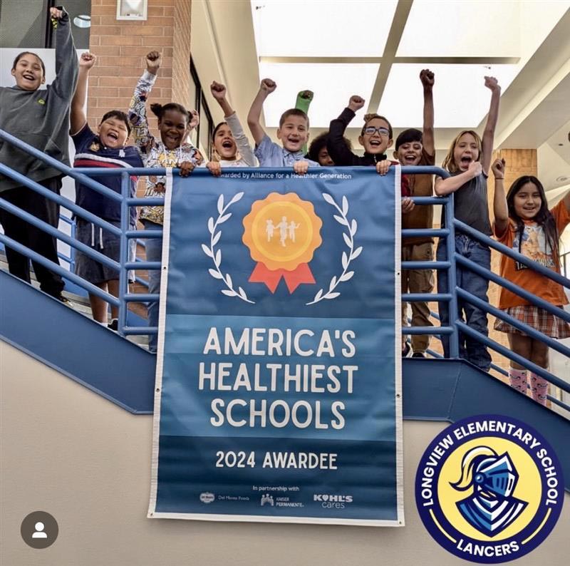 Students at Longview Elementary School in Phoenix, Arizona, celebrate their win.